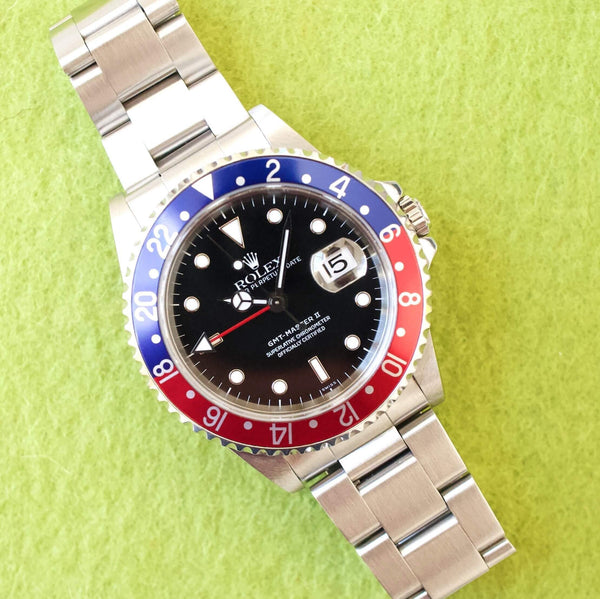 SOLD OUT: Rolex GMT Master II 16710LN Pepsi 40 mm Automatic Factory Travel Box Service Warranty Card