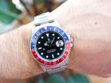 SOLD OUT: Rolex GMT Master II 16710LN Pepsi 40 mm Automatic Factory Travel Box Service Warranty Card