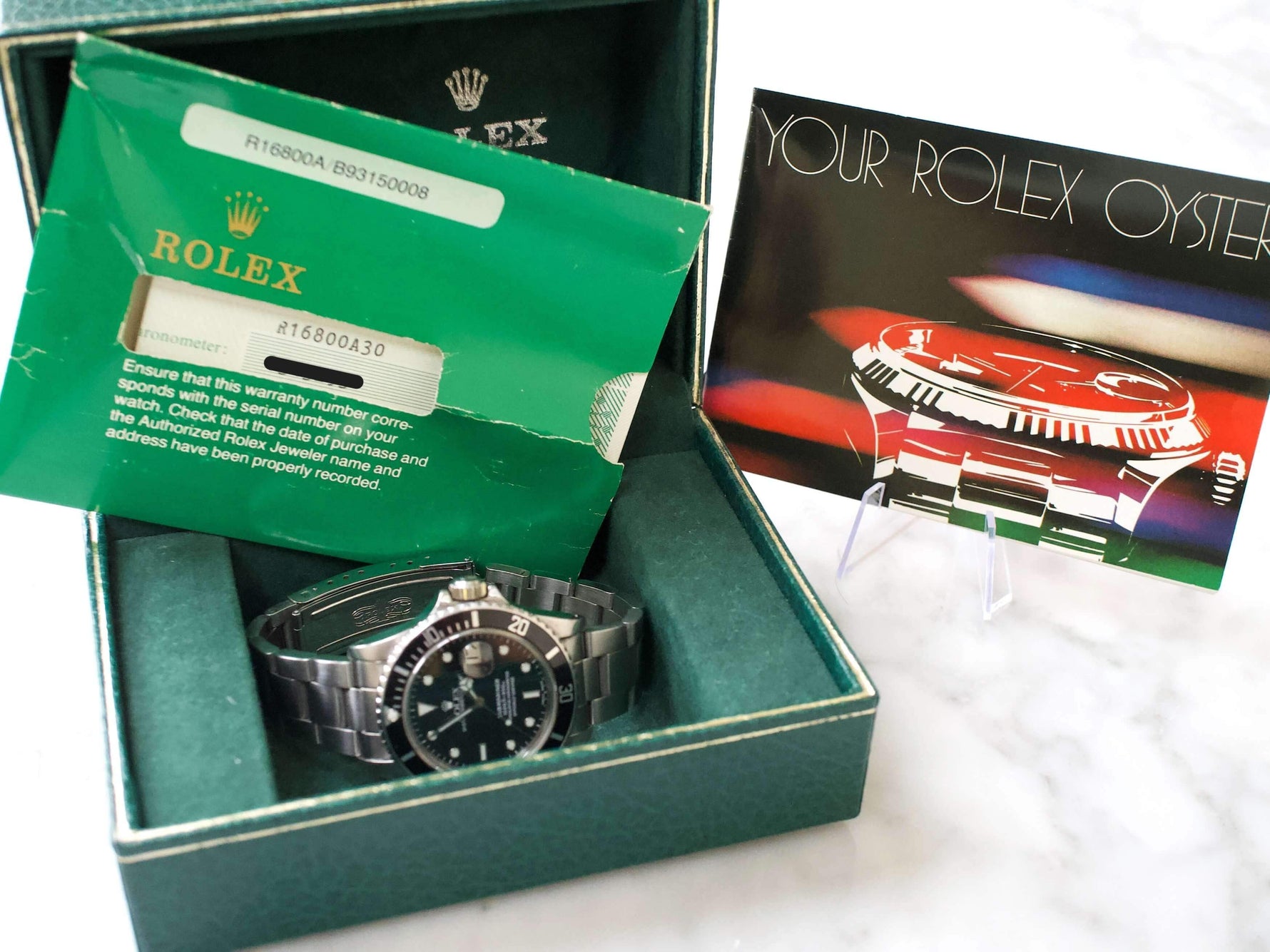 SOLDOUT: Rolex Submariner Date 16800 Black Automatic 40MM Box Papers - WearingTime Luxury Watches