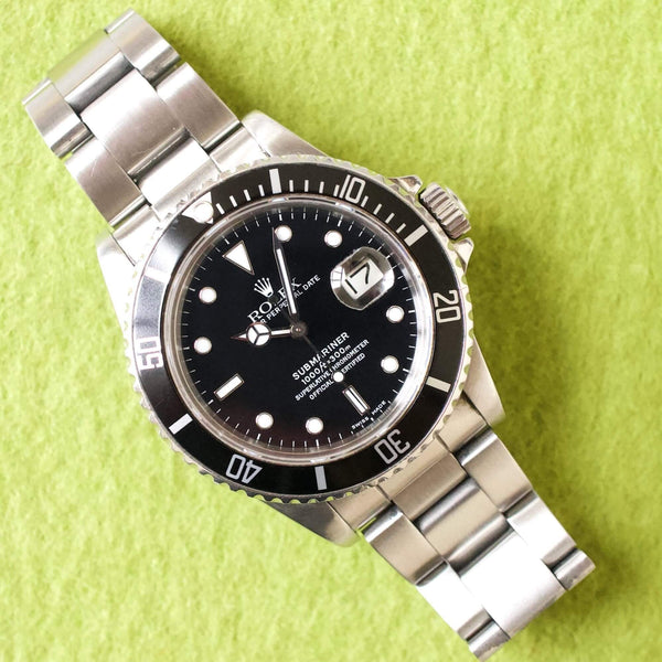 SOLDOUT: Rolex Submariner Date 16800 Black Automatic 40MM Box Papers