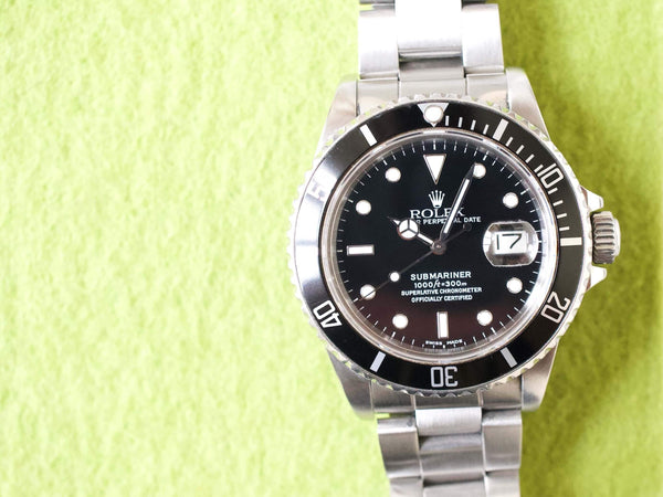 SOLDOUT: Rolex Submariner Date 16800 Black Automatic 40MM Box Papers