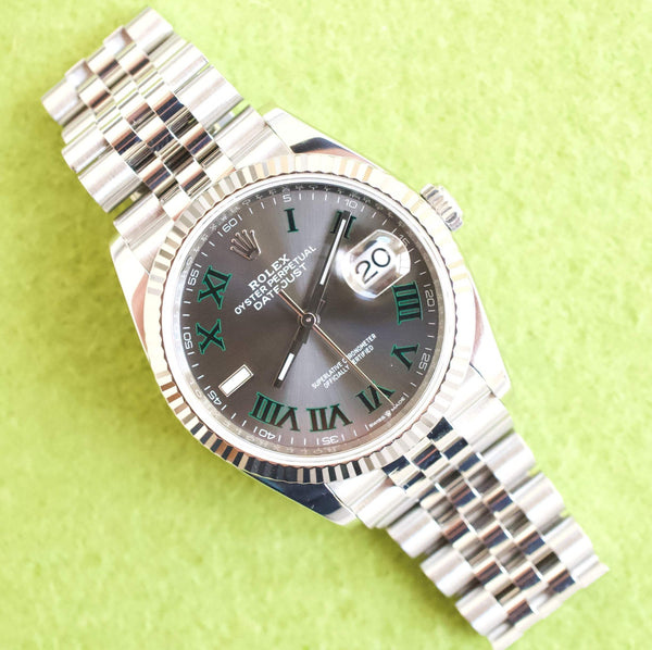 SOLDOUT: Rolex Datejust 126234 36MM Wimbeldon Jubilee Box Papers Steel 2022
