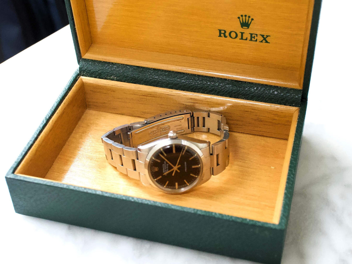 SOLDOUT: Rolex Air King 5500 34MM Automatic Black Dial Factory Rolex Box First Owner All Original - WearingTime Luxury Watches