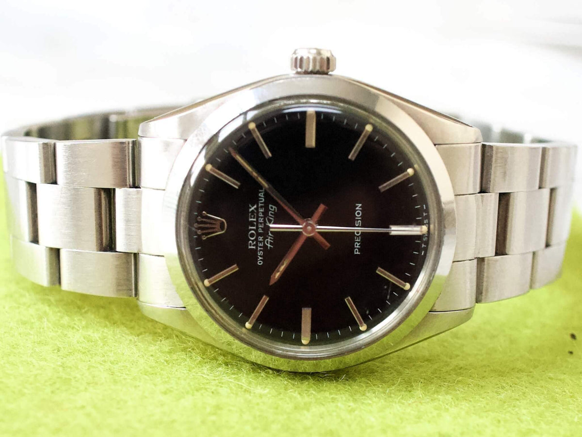 SOLDOUT: Rolex Air King 5500 34MM Automatic Black Dial Factory Rolex Box First Owner All Original - WearingTime Luxury Watches