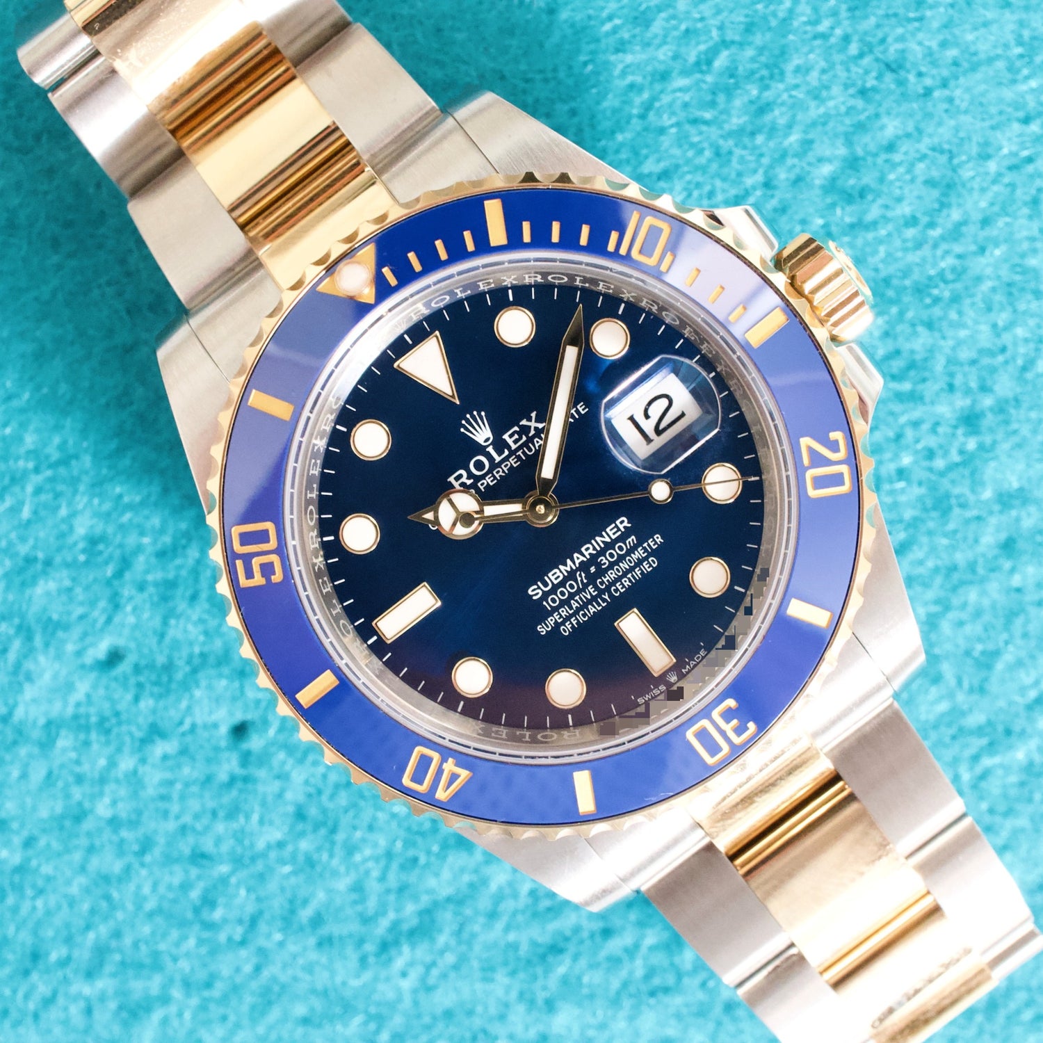 Rolex Submariner Date 126613LB Bluesy 41MM Two-Tone 18k Yellow Gold & Steel Automatic Mint Factory Warranty Box Papers 2025