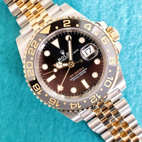 SOLDOUT: Rolex GMT-Master II 126713GRNR “Bumblebee” 40MM Two-Tone Jubilee Factory Warranty Box Papers 2024