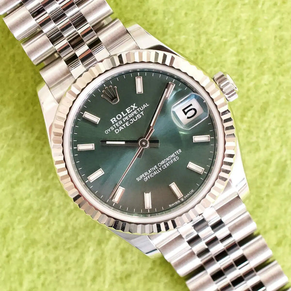 SOLD OUT: Rolex Datejust 278274 31MM Automatic Green Dial Box Papers Mint Under Factory Warranty 2022