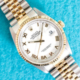 SOLDOUT: Rolex Datejust 16233 36MM Automatic 18K Yellow Gold Bezel Two-Tone Mint Serviced Box 1993