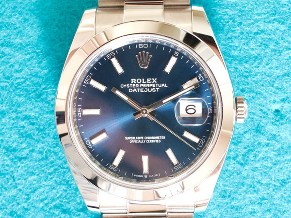 SOLDOUT: Rolex Datejust 126300 41MM Automatic Oyster Smooth Blue Dial Mint Factory Warranty Box Papers 2025