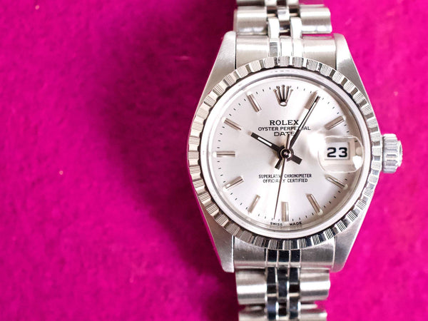 SOLDOUT: Rolex Oyster Perpetual Lady Date 69240 26MM Box Papers Fully Serviced 1996