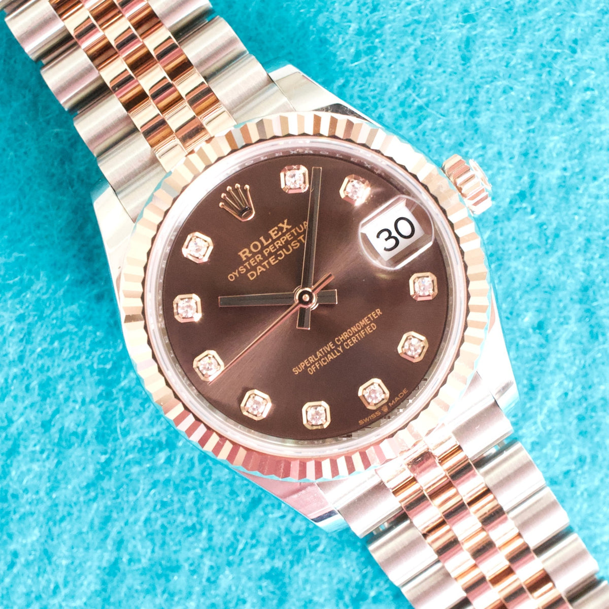 Rolex Datejust 278271 31MM Automatic Jubilee Two-Tone 18k Rose Gold Factory Chocolate Dial Factory Diamonds Mint Box Papers 2026