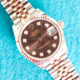 Rolex Datejust 278271 31MM Automatic Jubilee Two-Tone 18k Rose Gold Factory Chocolate Dial Factory Diamonds Mint Box Papers 2026