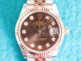 Rolex Datejust 278271 31MM Automatic Jubilee Two-Tone 18k Rose Gold Factory Chocolate Dial Factory Diamonds Mint Box Papers 2026