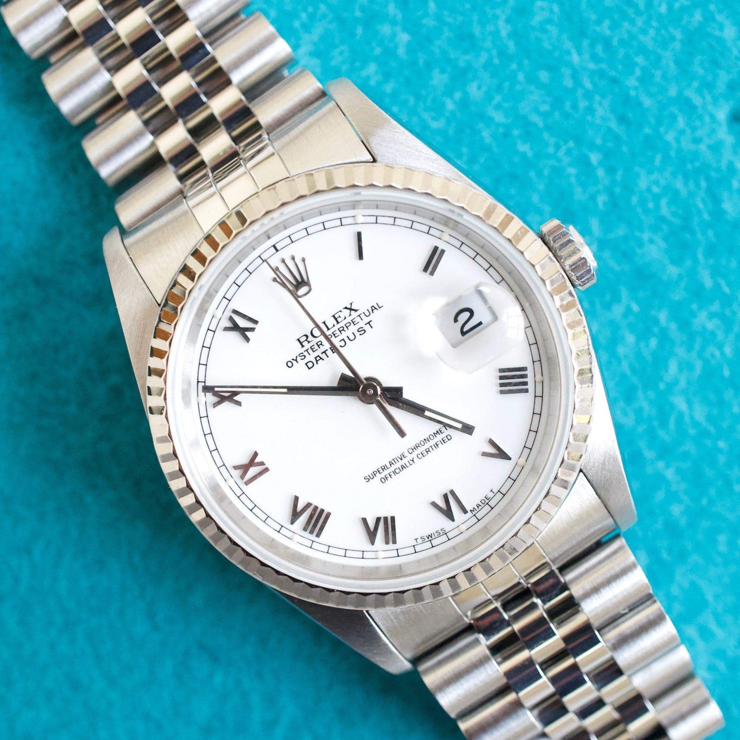 SOLDOUT: Rolex Datejust 16234 Automatic 36MM White Dial Factory Rolex Box