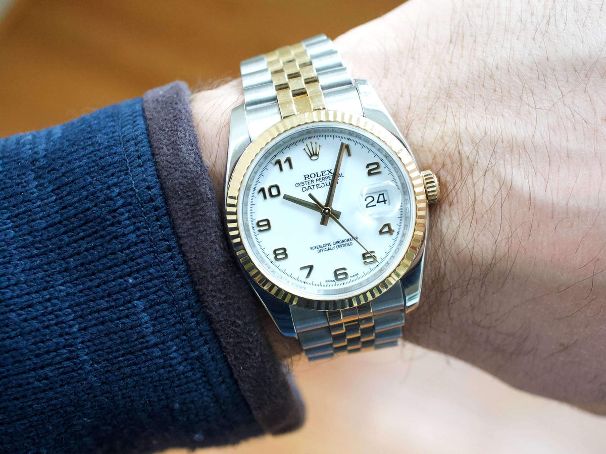 Rolex Datejust 36MM 116233 Super Jubilee Quickset 18k Gold and Steel Box Paper - WearingTime Luxury Watches