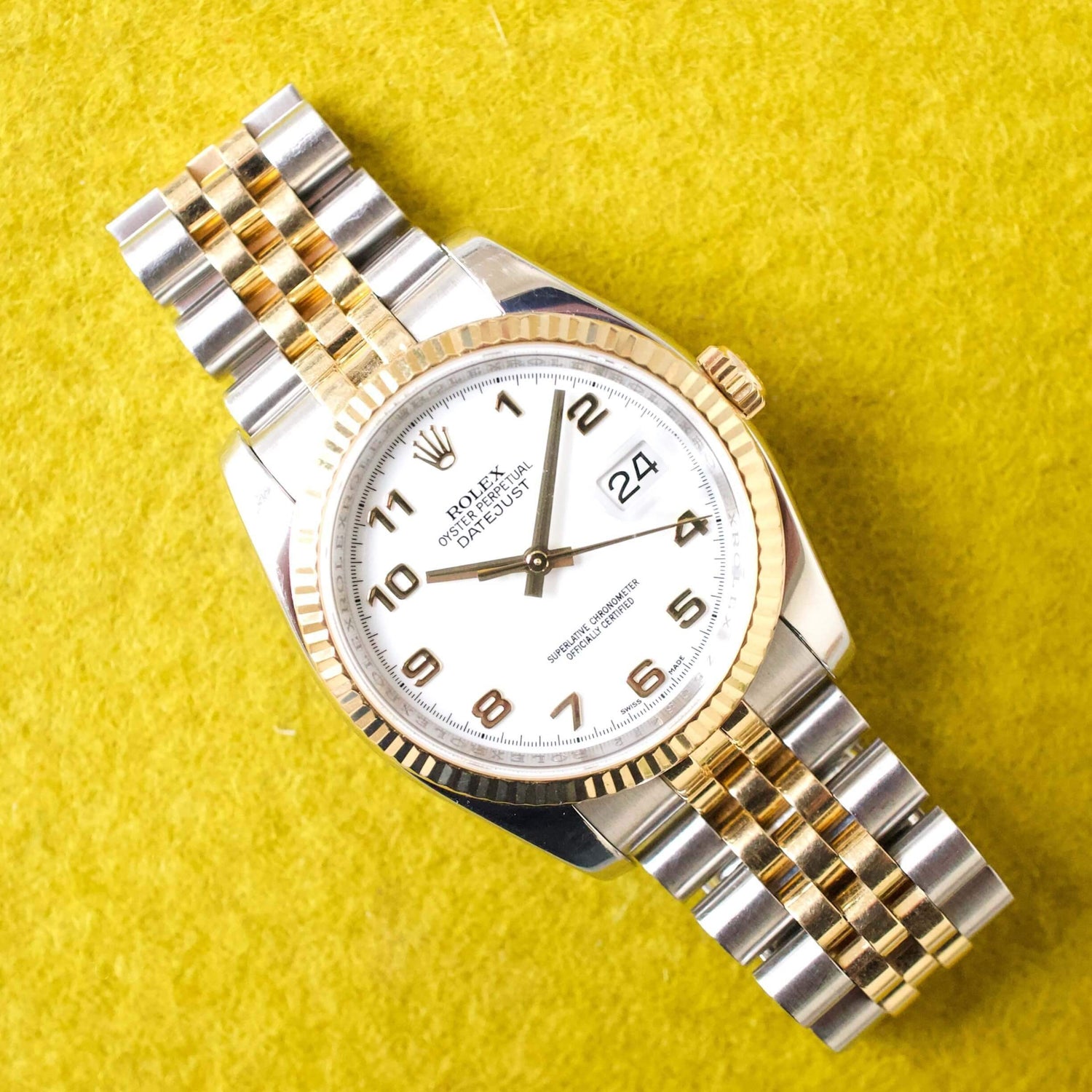 Rolex Datejust 36MM 116233 Super Jubilee Quickset 18k Gold and Steel Box Paper - WearingTime Luxury Watches