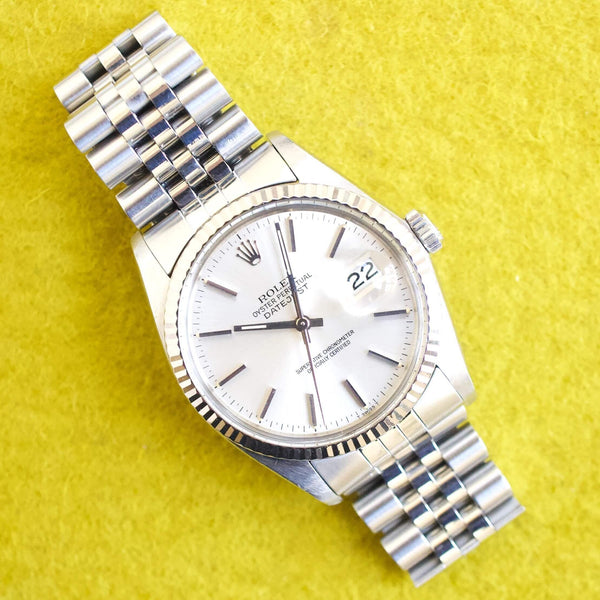 SOLDOUT: Rolex Datejust 16014 36MM 18k Bezel Automatic Jubilee Rolex Travel Box