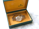 SOLDOUT: Rolex Datejust 16220 36MM Tapestry Tuxedo Dial Quickset No Holes Factory Rolex Box Automatic