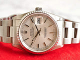 SOLDOUT: Rolex Datejust 16220 36MM Silver Dial Automatic Full Set No Holes Case 1999