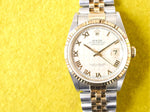 Rolex Datejust 36MM 16233 Ivory Pyramid Roman Dial Box and Papers - WearingTime Luxury Watches