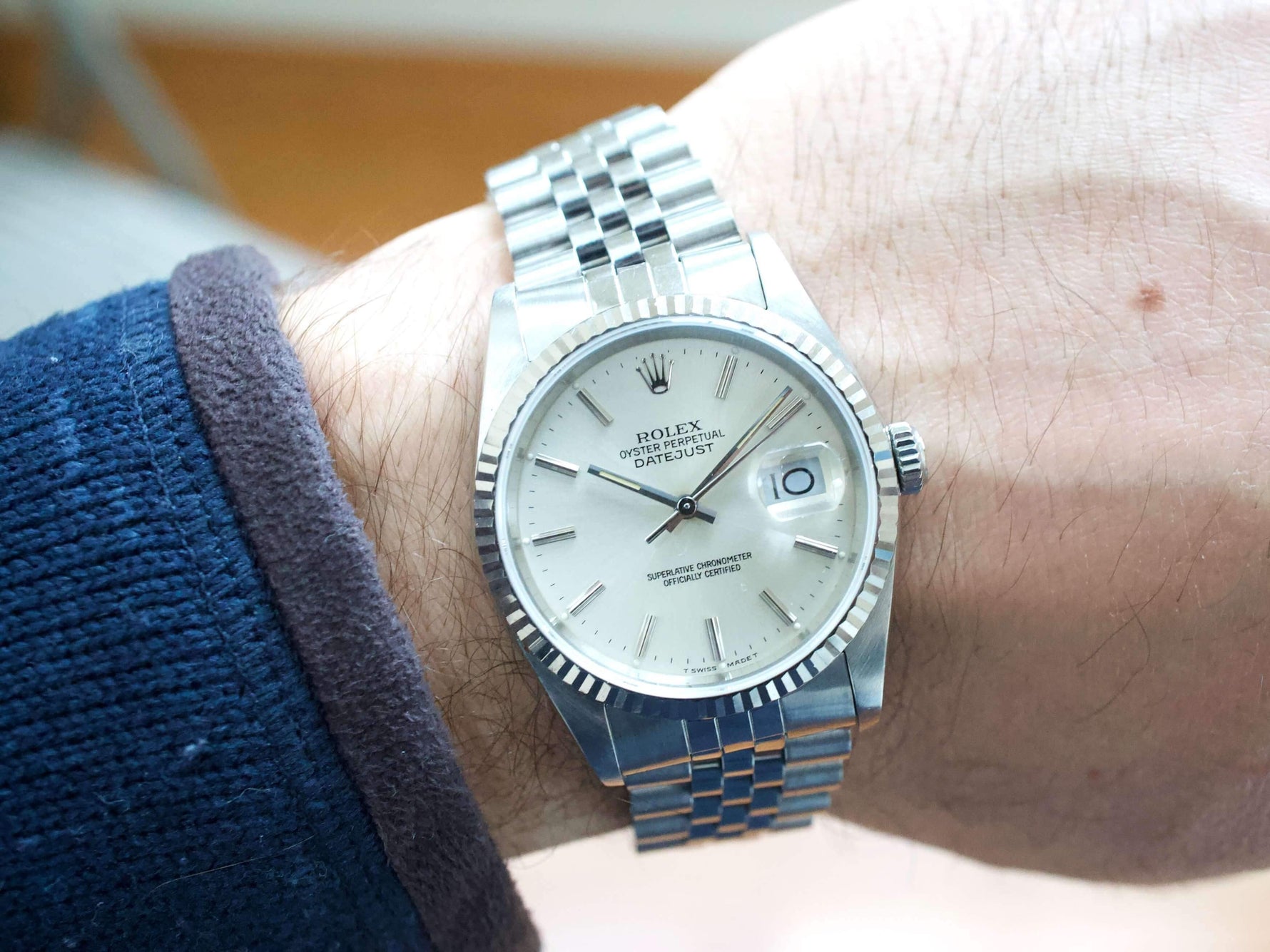 Rolex Datejust 16234 36MM Quickset Jubilee 18K Bezel Silver Dial and Factory Rolex Box - WearingTime Luxury Watches