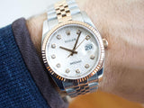 SOLDOUT: Rolex Datejust 36MM 116231 FACTORY ANNIVERSARY DIAMOND DIAL, 18K Rose Gold and Steel Two Tone