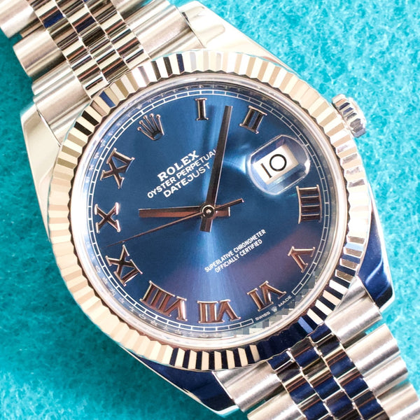 SOLDOUT: Rolex Datejust 126334 41MM Azzurro Blue Automatic 18K White Gold Bezel Jubilee 1 Year Warranty Box Papers 2020
