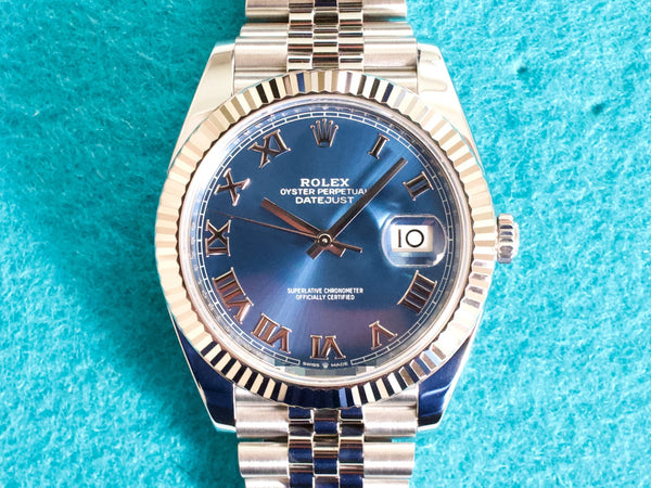 SOLDOUT: Rolex Datejust 126334 41MM Azzurro Blue Automatic 18K White Gold Bezel Jubilee 1 Year Warranty Box Papers 2020