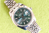 SOLDOUT: Rolex Datejust 41MM Green Dial Smooth Bezel Jubilee Bracelet 2024 Box Papers 126300