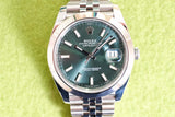 SOLDOUT: Rolex Datejust 41MM Green Dial Smooth Bezel Jubilee Bracelet 2024 Box Papers 126300