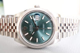 SOLDOUT: Rolex Datejust 41MM Green Dial Smooth Bezel Jubilee Bracelet 2024 Box Papers 126300