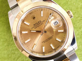 SOLDOUT: Rolex Datejust 41 126303 Automatic Smooth Bezel Champagne Dial Two Tone 18k Yellow Gold Box