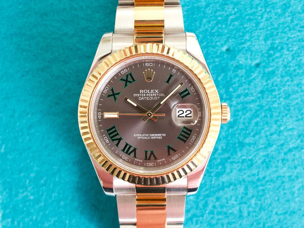 SOLDOUT: Rolex Datejust II 116333 Factory Wimbledon Dial 41MM Oyster Gold Steel Automatic Serviced Box Papers 2017