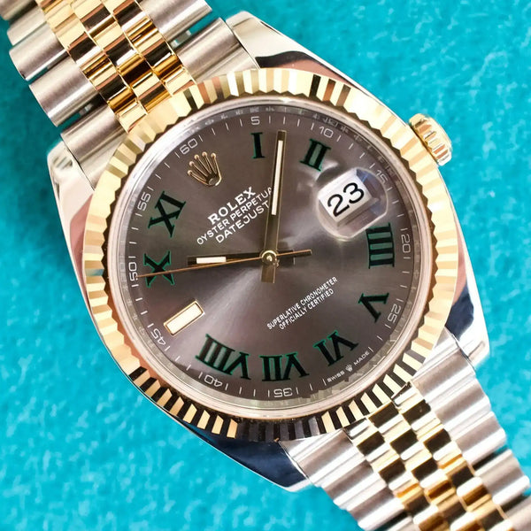 SOLDOUT: Rolex Datejust 126331 Factory Wimbledon Dial 18K Rose Gold and Steel Jubilee 41MM Automatic 2023 Box Papers