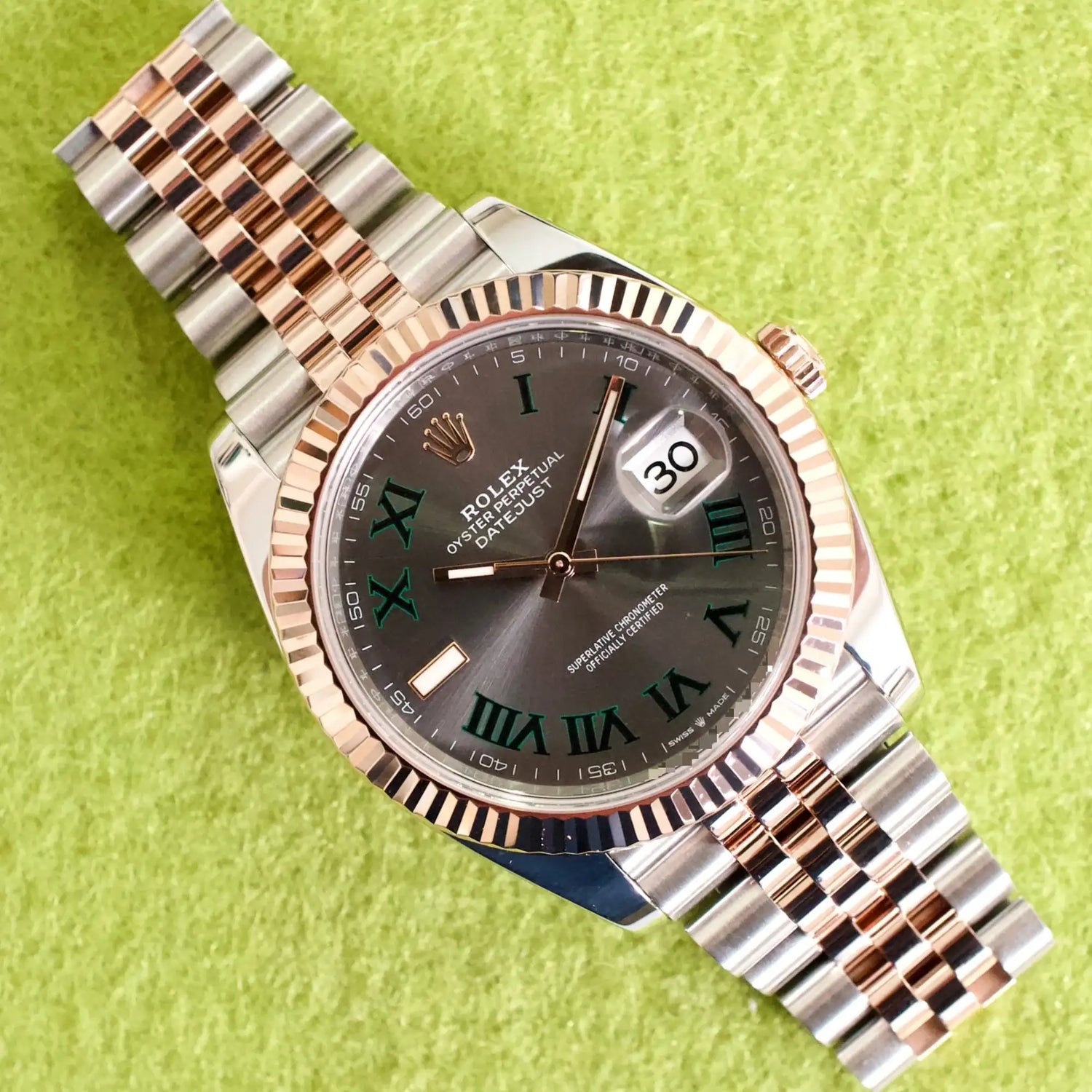 SOLDOUT: Rolex Datejust 126331 41MM Wimbledon Automatic Rose Gold Two-Tone Jubilee Box Papers 2024