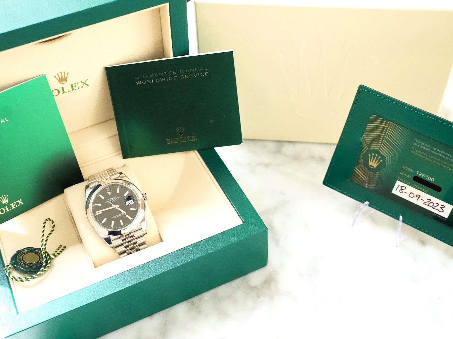 Rolex Datejust 126300 2023 Automatic Jubilee 41MM Factory Warranty Box Papers and Tag Smooth Bezel - WearingTime Luxury Watches