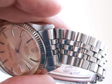 SOLDOUT: Rolex Datejust 36MM 1601 Silver Dial 18k Bezel Automatic Factory Rolex Box