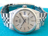 SOLDOUT: Rolex Datejust 36MM 1601 Silver Dial 18k Bezel Automatic Factory Rolex Box