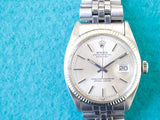 SOLDOUT: Rolex Datejust 36MM 1601 Silver Dial 18k Bezel Automatic Factory Rolex Box
