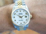 SOLDOUT: Rolex Datejust 36MM 16233 Jubilee Two Tone 18k Rare Arabic Anniversary Dial 1984