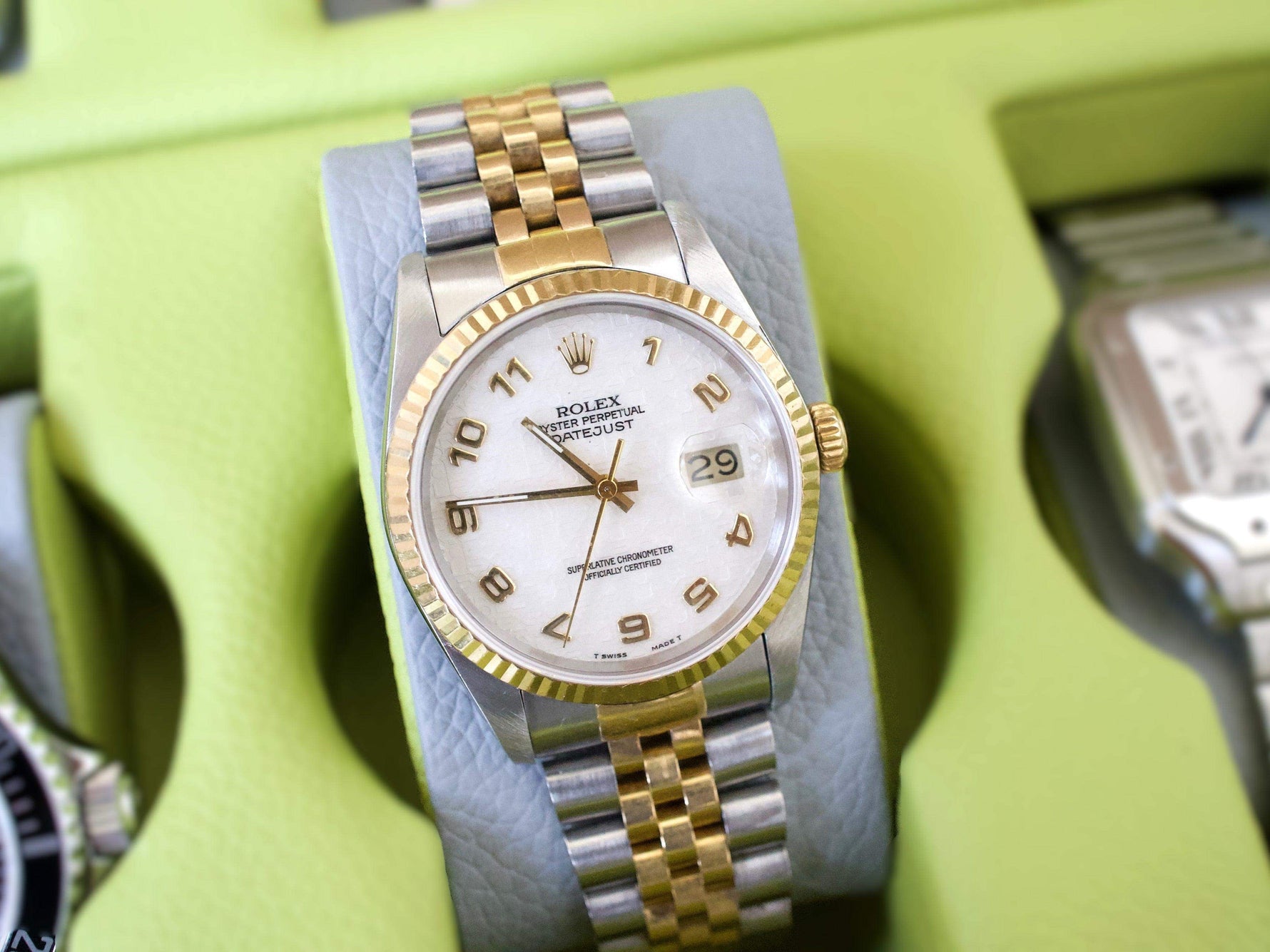 Rolex Datejust 36MM 16233 Jubilee Two Tone 18k Rare Arabic Anniversary Dial 1984 - WearingTime Luxury Watches