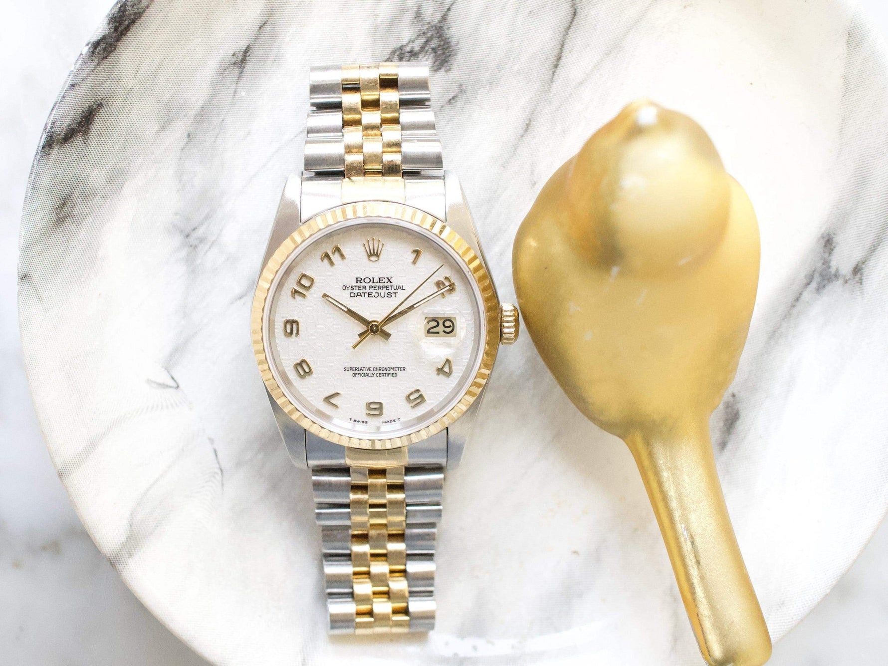 Rolex Datejust 36MM 16233 Jubilee Two Tone 18k Rare Arabic Anniversary Dial 1984 - WearingTime Luxury Watches