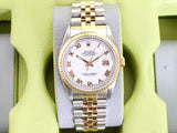 SOLDOUT: Rolex Datejust 16233 36MM Automatic Serviced Two-Tone 18k Yellow Gold Bezel Jubilee Box Papers 1991