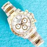 SOLDOUT: Rolex Daytona 116523 Cosmograph 40MM White Dial 18k Two-Tone Automatic Mint Box Papers 2015