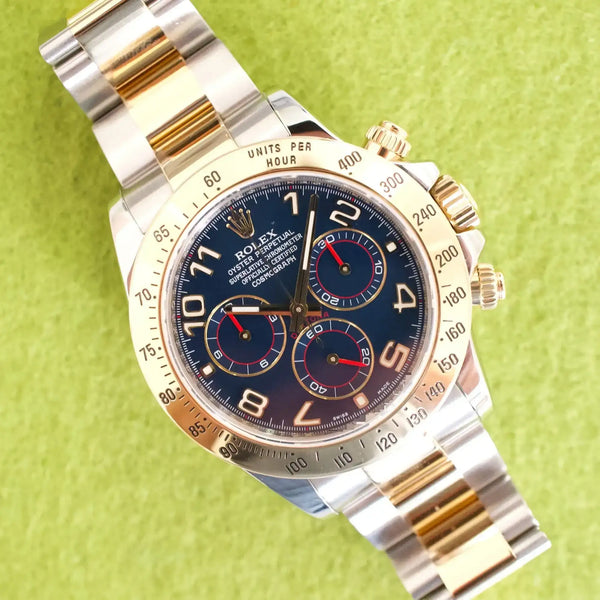 SOLDOUTL: Rolex Daytona 116523 Blue Racing Dial 40MM Automatic Chronograph Factory Travel Box and Service Card