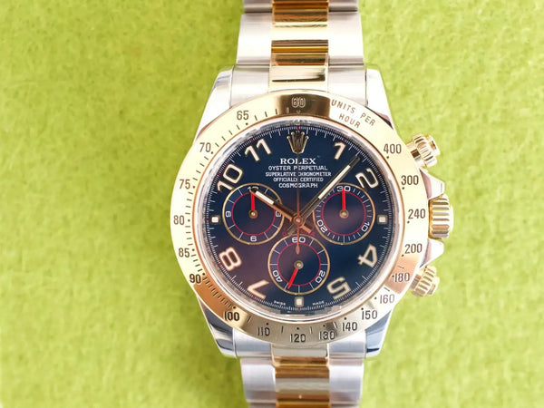SOLDOUTL: Rolex Daytona 116523 Blue Racing Dial 40MM Automatic Chronograph Factory Travel Box and Service Card