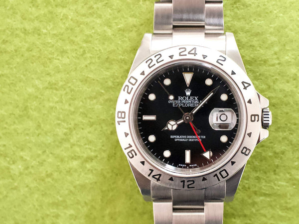 SOLD OUT: Rolex Explorer II 16570 40MM Black Dial NO HOLES One Owner FULLY SERVICED Box Papers 2005