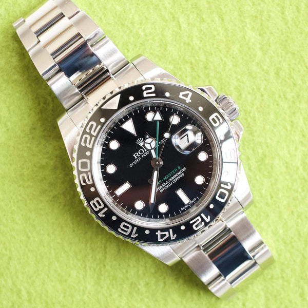 SOLDOUT: Rolex GMT Master II 116710LN 40MM Green Arrow Black Dial Automatic Factory Rolex Box