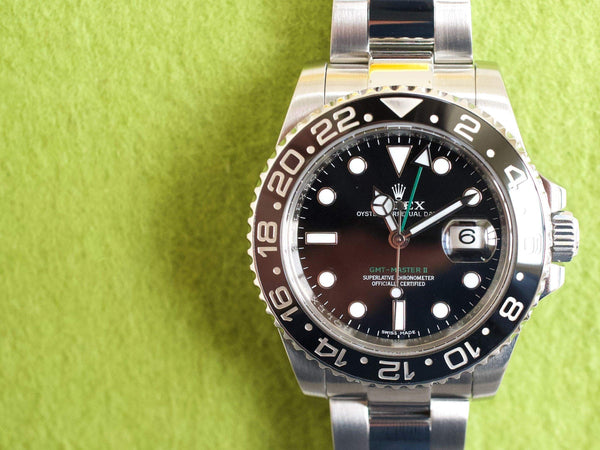 SOLDOUT: Rolex GMT Master II 116710LN 40MM Green Arrow Black Dial Automatic Factory Rolex Box
