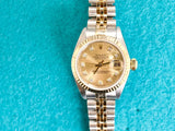 SOLDOUT: Rolex Lady-Datejust 79173 26MM Automatic Factory Champagne Diamond Dial Jubilee Box Papers 1999